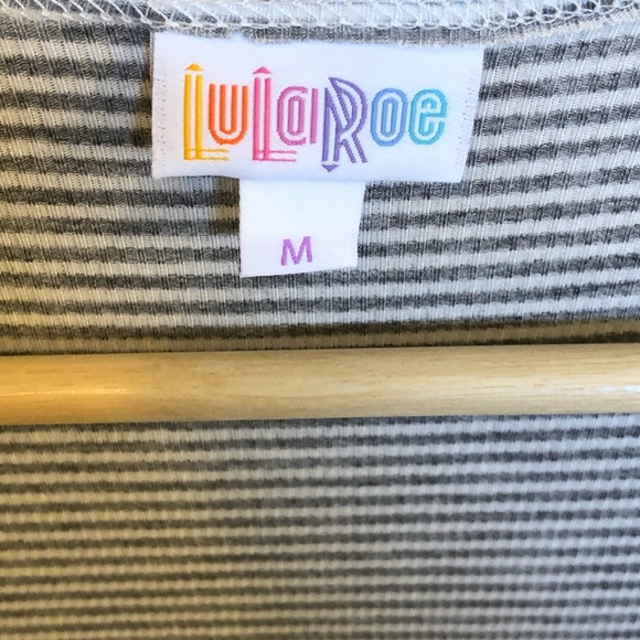 Medium Gray Stripes Lularoe Joy Duster Vest - Picture 5 of 8